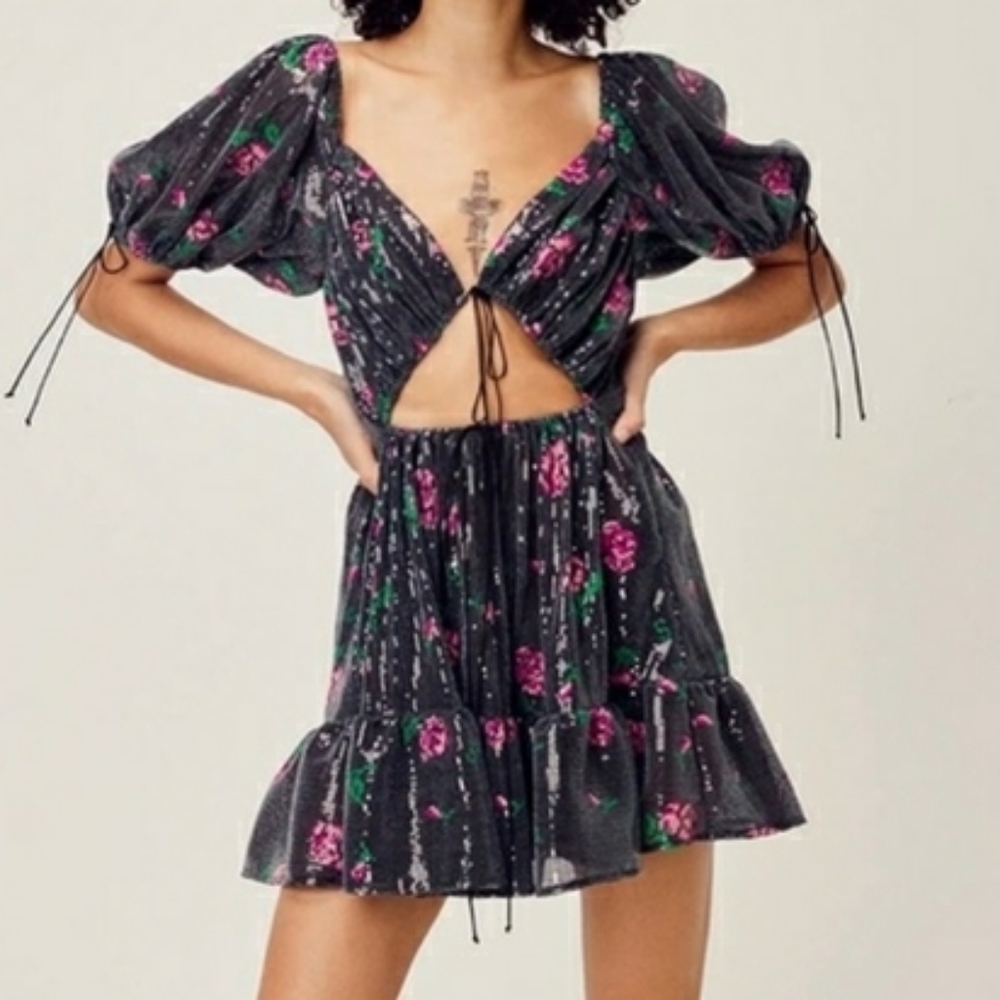 NWT RARE For Love & Lemons Every Rose mini dress